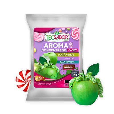Aroma de Bala da Infância Maçã Verde Idêntico ao Natural Pó e Líquido Candy