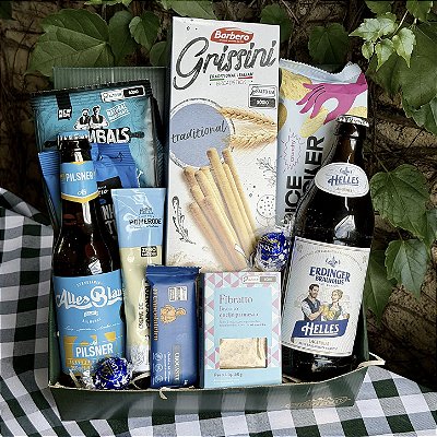 Cesta com Cervejas Especiais e Snacks | Presente Gourmet