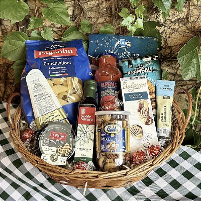 Cesta Gourmet com Massas Italianas e Sabores Especiais