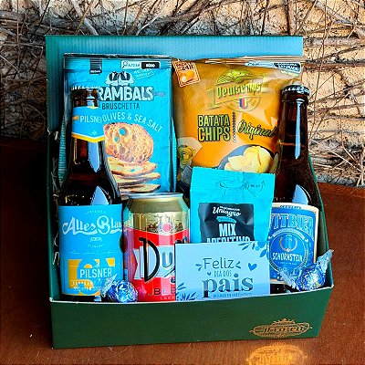 Cesta com Cervejas Especiais com Aperitivos Dia dos Pais