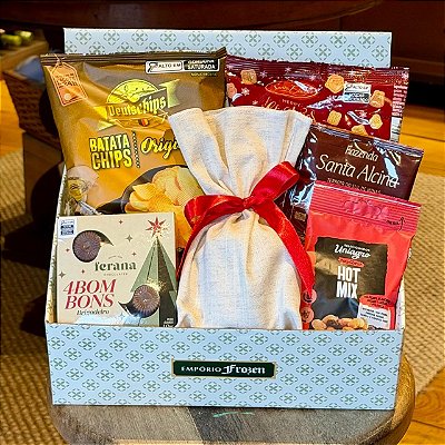 Cesta de Natal com Trufas, Café e Mini Panetone