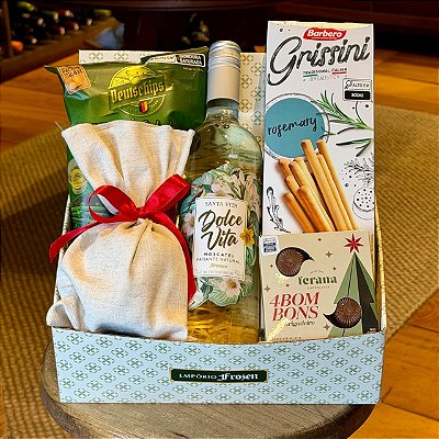 Cesta de Natal com Frisante, Grissini e Trufas