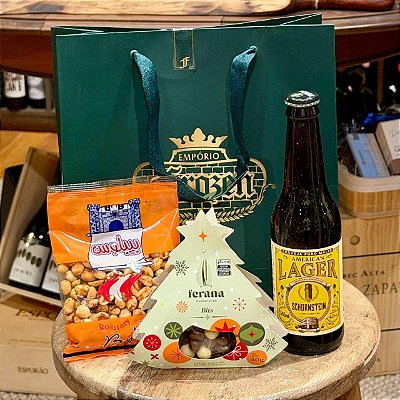 Kit Presente com Cerveja Artesanal, Amendoim e Chocolate