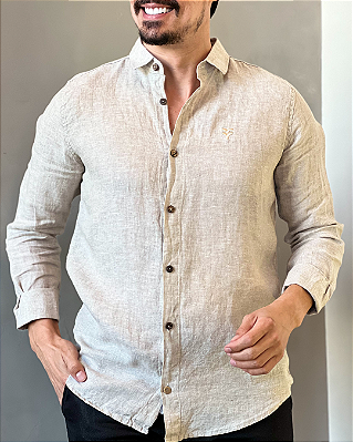 CAMISA LINHO SUIÇO FERG CREME