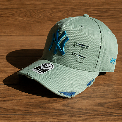Boné Destroyed Unissex Ajustável Verde Menta – Estilo Vintage Casual Streetwear