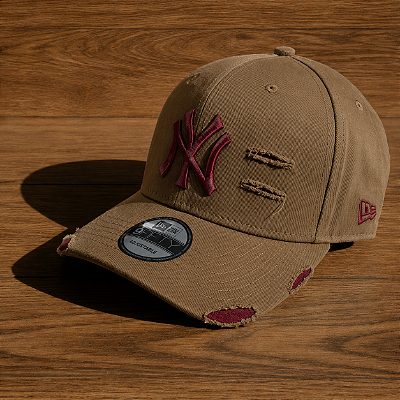 Boné Destroyed Unissex Ajustável Marrom – Estilo Vintage Casual Streetwear