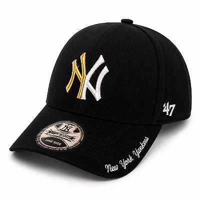 Boné New York NY Premium Preto com Logo Metálico e Bordado | Hybrid