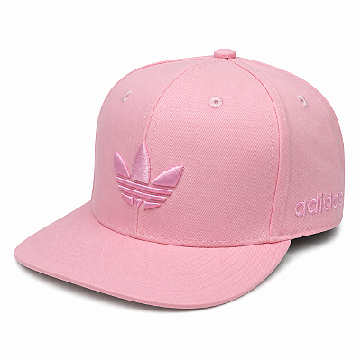 Boné Adidas Aba Semi Curva Rosa Trefoil Bordado Unissex