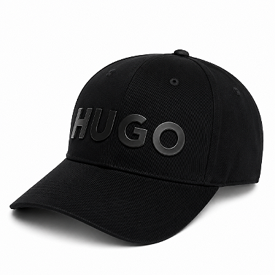Boné Hugo Boss Aba Curvada Snapback Preto Logo 3D Preto Unissex