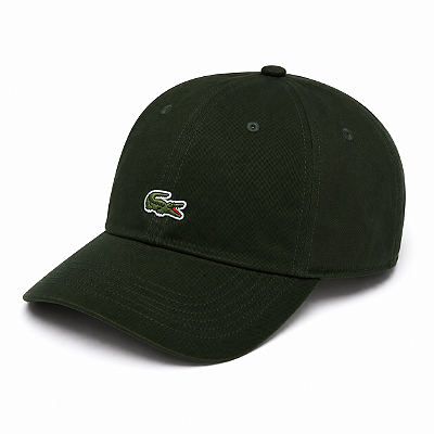 Boné Lacoste Aba Curvada Ajustável Logo Crocodilo Bordado Frontal Unissex