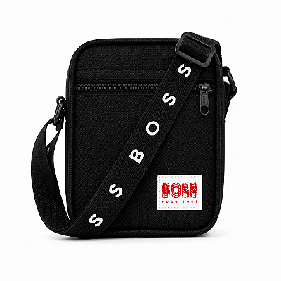 Shoulder Bag Hugo Boss Premium Preta Transversal com Alça Ajustável