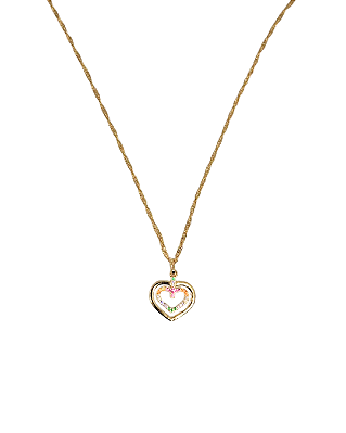 Gargantilha 2 Corações Vazados com Zircônias Folheado a Ouro 18k