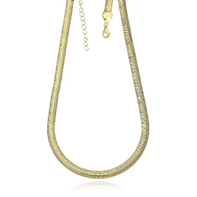 Colar Choker Malha Serpente 5MM Folheado a Ouro 18k