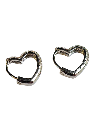 Brinco Coração Lumière Prateado - Pequeno