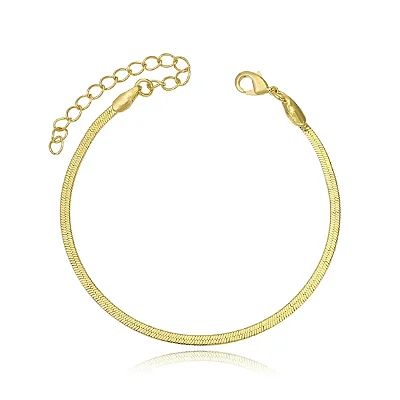 Pulseira Malha Serpente Fina 2mm Folheada a Ouro 18K