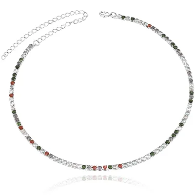 Colar Choker Riviera Zircônias 2,5mm Prata 1000