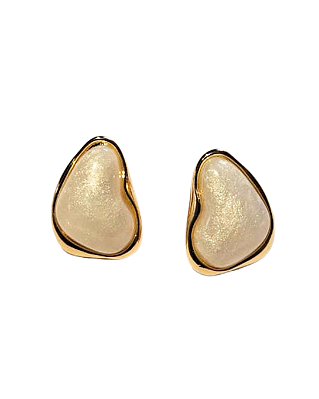 Brinco Folheado a Ouro 18k Organizo Texturado com Borda Lisa