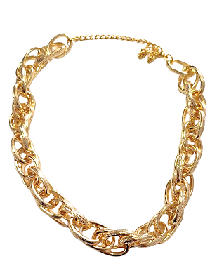 Colar Folheado a Ouro 18k Elos Ovais Detalhados