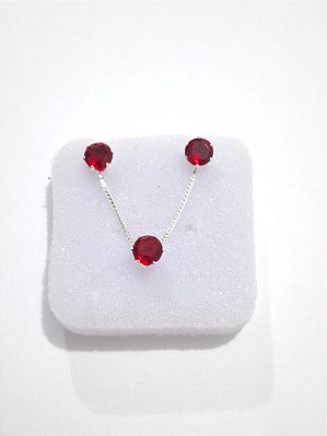 Conjunto Redondo Ponto Luz Zircônia Folheado a Prata 1000