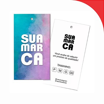 Tag 9x5cm com furo para Roupas / Personalizada
