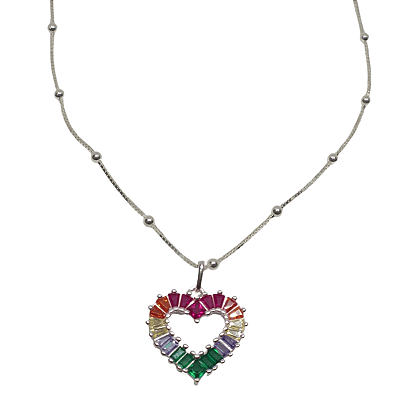 Colar Coração Colorido