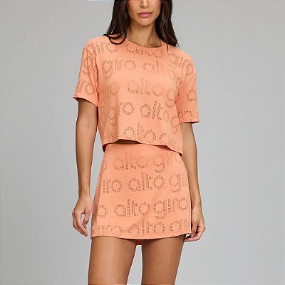 Saia Alto Giro Sobreposta Mesh SM25 Laranja Pêssego