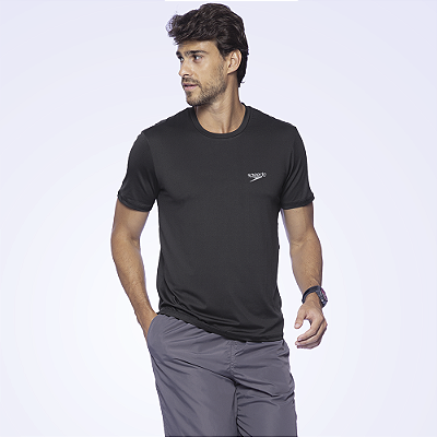Camiseta Speedo Basic Stretch Fast Masculina Preto