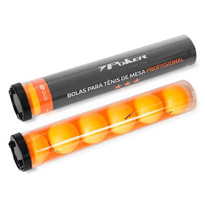 Bola Tênis de Mesa 3 Estrelas Poker 40mm Pote C/6 Pçs