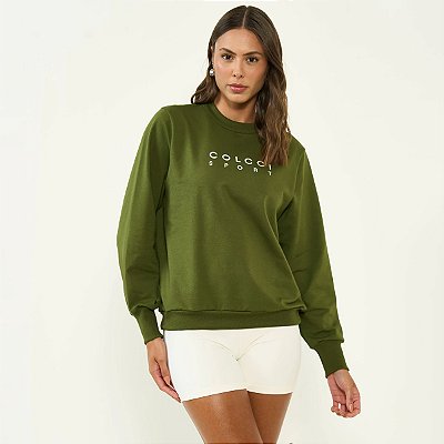 Blusão Moletom Colcci Comfort Fit OU26 Feminino Verde Zayna
