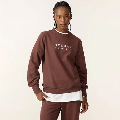 Blusão Moletom Colcci Comfort Fit OU26 Feminino Marrom