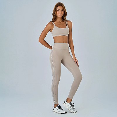 Legging Alto Giro Elástico Personalizado WT26 Bege Frio