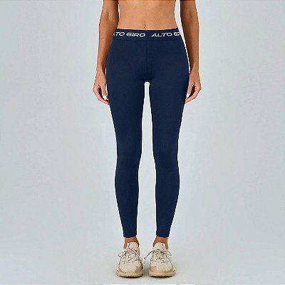 Legging Alto Giro Sport PR26 Feminina Azul Vinil