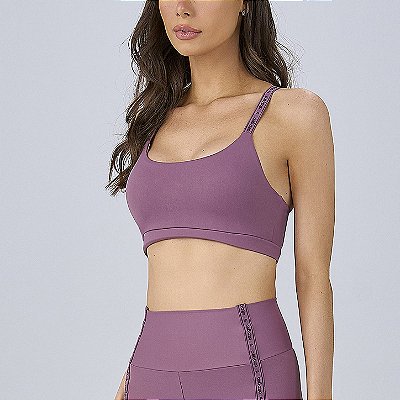 Top Alto Giro Nadador Elástico PR26 Roxo Malva