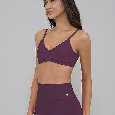 Top Alto Giro Eterno Costas Decotada PR26 Roxo Malva