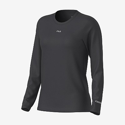 Camiseta Manga Longa Fila Sun Protect Breezy Feminina Preto