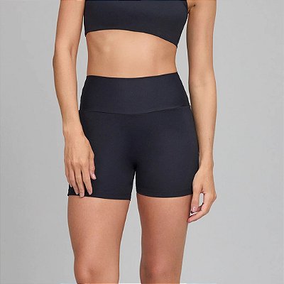 Shorts Alto Giro Push Up Feminino Preto