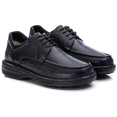 Sapato Casual Conforto Couro Preto
