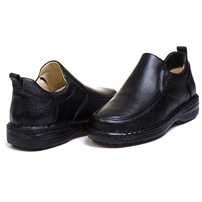 Sapato Casual Conforto Couro Preto