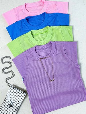 Cropped Feminino Manga Muscle Tee Antonella ref.1089