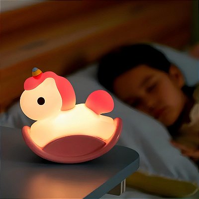 Luminária Infantil Abajur LED Siliconado Unicórnio LE-5852