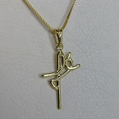 Colar Com Pingente Da Fé Banhado em Ouro 18k