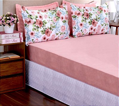 Jogo de cama Lençol Garden 03 peças Casal Queen Buque