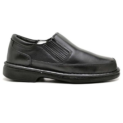 Sapato Conforto Couro Masculino Preto