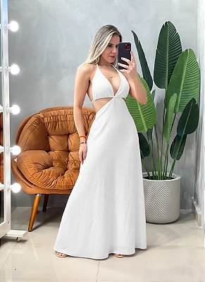 Vestido Longo em Duna Frente Única com Amarração Thaila Ref. 1851