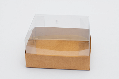 Caixa Com Tampa Pet e Fundo Cartão Kraft 12X12X6/3 - Kit Com 500 Unidades - Pedidos acima de 1.000 unidades possuem condições comerciais especiais. Consulte nossa equipe.