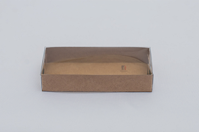 Caixa Com Tampa Pet e Fundo Cartão Kraft 11X5X2 - Kit Com 500 Unidades - Pedidos acima de 1.000 unidades possuem condições comerciais especiais. Consulte nossa equipe.