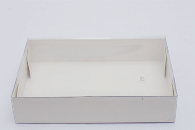Caixa Com Tampa Pet e Fundo Cartão Branco 20X14X4 - Kit Com 500 Unidades - Pedidos acima de 1.000 unidades possuem condições comerciais especiais. Consulte nossa equipe.