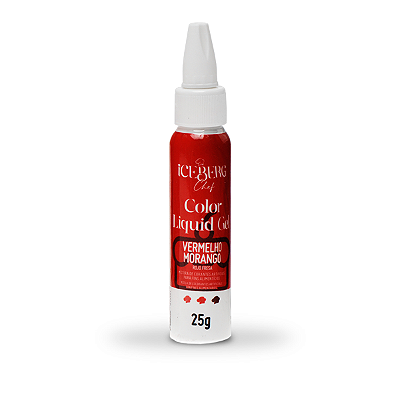 Corante Vermelho Morango Liquid Gel 25g Iceberg Chef