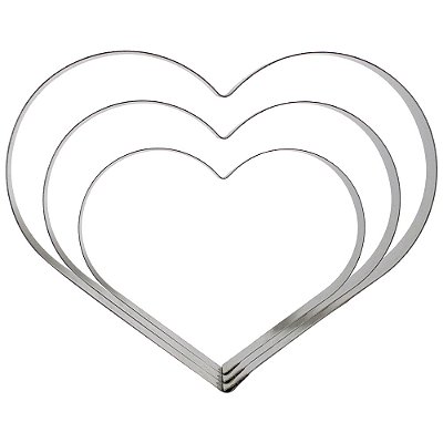 Cortador Kit Coração com 3 pçs 044 RR Cortadores - Flexarte