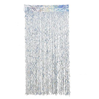 Cortina Holografica Corte Especial Prata 100 Cm X 200 Cm